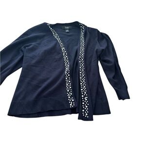 Elegant black Cardigan with pearl beading excellent condition